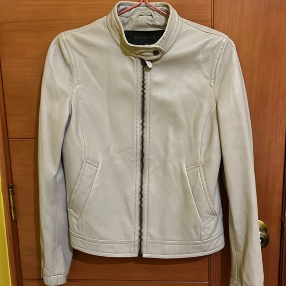 Coach tan ecru leather jacket - Picture 8 of 9